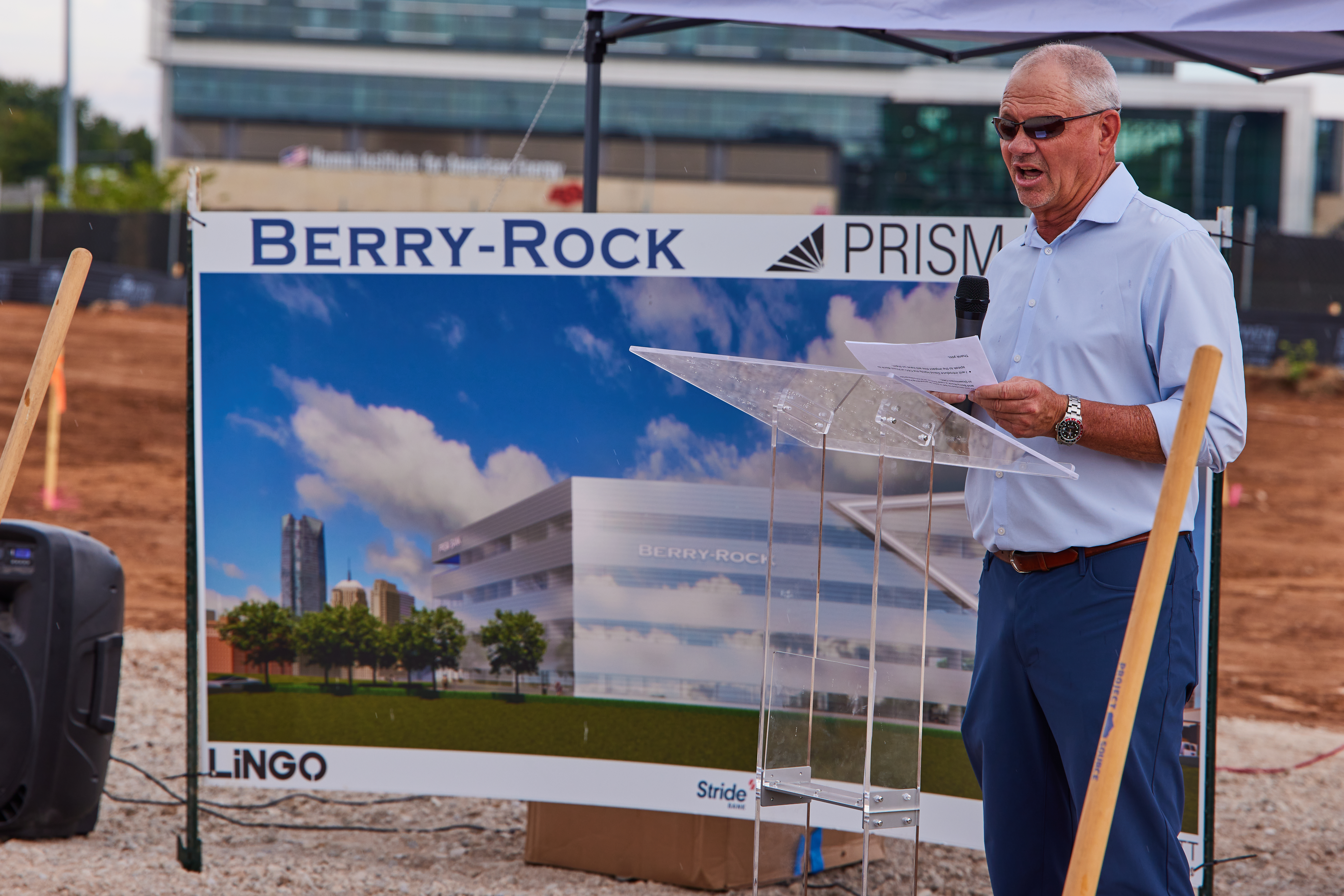 Jeff Johnson speaking at Berry Rock Building groundbreaking ceremony in Oklahoma City's Flatiron District